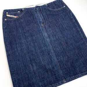 Vintage Y2K Authentic Diesel Dark Wash Denim Pencil Skirt